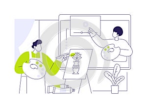 Painting classes isolated cartoon vector illustrations.