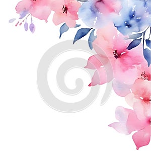 Painting of colorful flowers in spring clipart for decoration. AI-Generated.