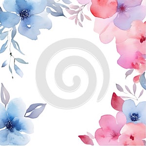 Painting of colorful flowers in spring clipart for decoration. AI-Generated.