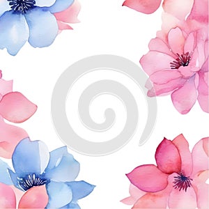 Painting of colorful flowers in spring clipart for decoration. AI-Generated.