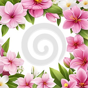 Painting of colorful flowers in spring clipart for decoration. AI-Generated.