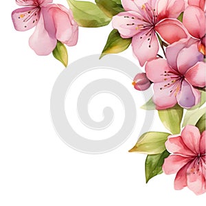 Painting of colorful flowers in spring clipart for decoration. AI-Generated.