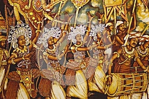 Painting at Dambulla Golden Temple, Sri Lanka photo