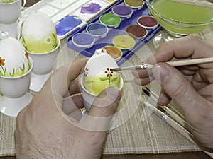 Painting easter eggs for easter