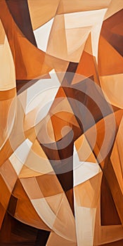 Abstract Brown And Beige Shapes: A Soft Cubism Painting photo