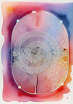 A Painting Of A Fingerprinted Fingerprint. Generative AI