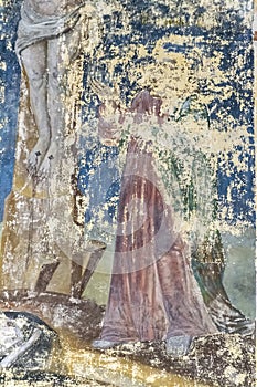 painting, frescoes, abandoned Orthodox church photo
