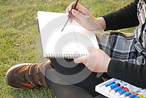 Painting on the grass