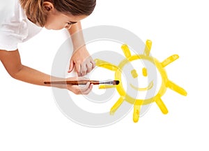 Painting a happy sun