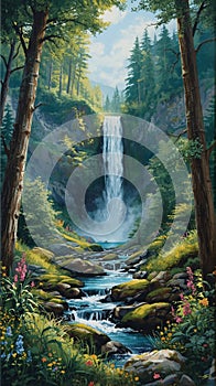 A painting I drew while sitting in front of a beautiful, calming environment.