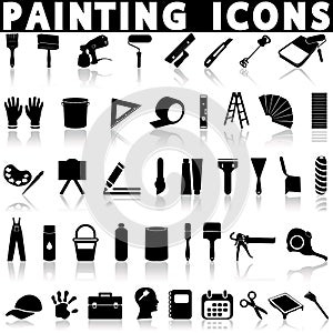 Painting icons set.