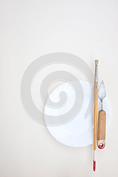 Painting Instruments on a Plate