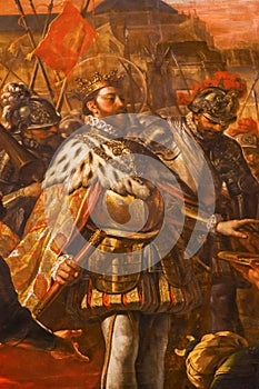 Painting King Ferdinand III Castile Mezquita Cordoba Spain photo