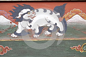 Painting at the Kyichu Lhakhang Temple, Paro Valley, Bhutan