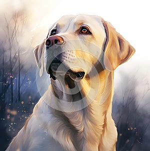 Painting of Labrador dog