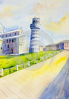 Painting - Leaning tower of Pisa, Italy