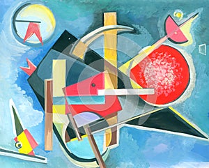 Painting in manner of Vasily Kandinsky In Blue photo