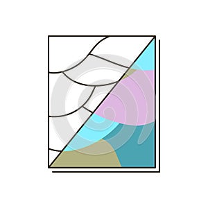 Painting by numbers, color icon with contour. Simple image of picture for coloring