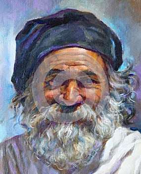 Painting of an old white man