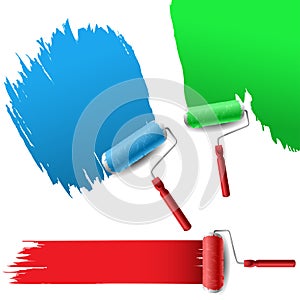 Painting roller set for text background