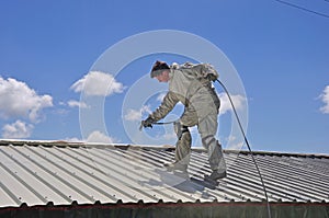 Painting the roof