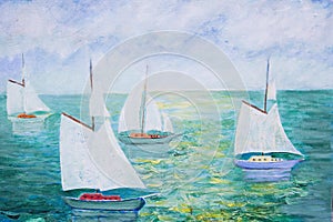 Painting of sailboats