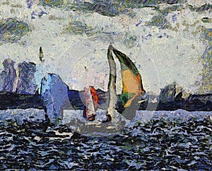 Painting sailboats
