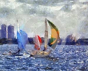 Painting sailboats