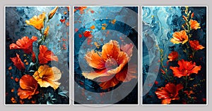 Painting, sandrift color background, extreme high quality, Scara incognita flower blend photo