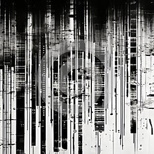 Inverted Black And White Glitch Aesthetic: Moments In Time photo