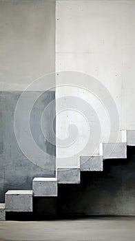 A painting of stairs in a concrete wall. Generative AI image.