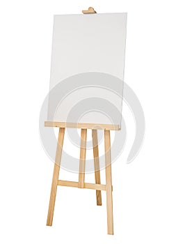 Painting stand wooden easel with blank canvas