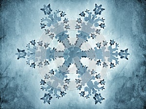 Painting-style representation of a snowflake