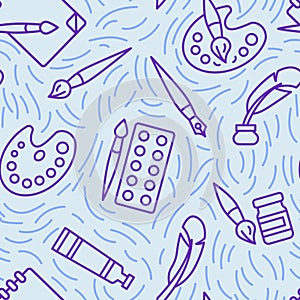 Painting tools icons pattern