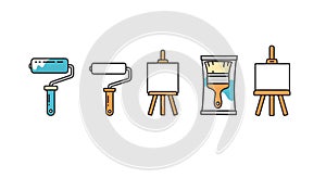 Painting Tools Icons Set