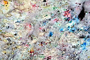 Painting violet pink blue white red silver vivid abstract wet paint background. Painting spots.