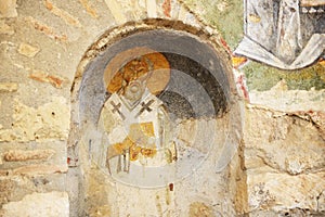 The painting on wall in church of St. Nicholas at Myra