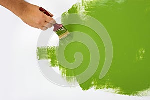 Painting a wall green