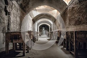 Painting of a watercolor drawing of the catacombs of rome.