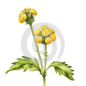 A painting of the Yellow Rattle plant. Ai-Generated.
