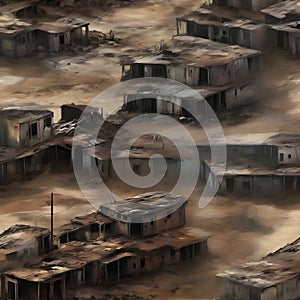 paintingly image of the haunting aftermath of the apocalypse, with barren landscapes and abandoned cities.