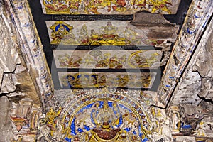 Paintings on the ceiling, Brihadishvara Temple, an UNESCO World Heritage Sites, Thanjavur, Tamil Nadu, India