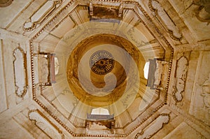 Paintings on ceiling of a chhatri. Orchha. Madhya Pradesh