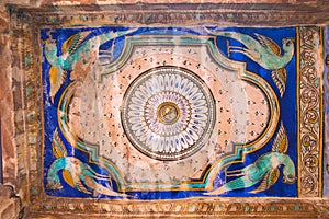 Paintings on the ceiling, Nandi Mandapa, Brihadisvara Temple, Tanjore, Tamil Nadu