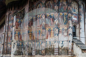 Paintings Details on Moldovita Monastery in Romania