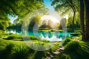 paintings for the forest Trees and path photo