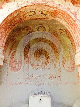 Paintings in the rock church of the Swords (Kiliclar) Valley, Cappadocia