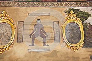 Paintings in temple Wat Pho teach Acupuncture and fareast medici
