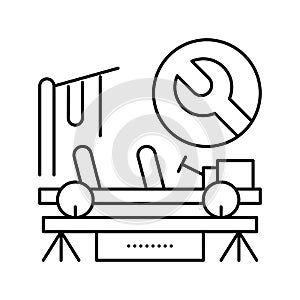 paintless dent repair line icon vector illustration