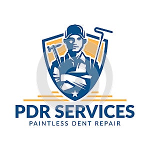 Paintless Dent Repair logo, PDR service logo, automotive company photo